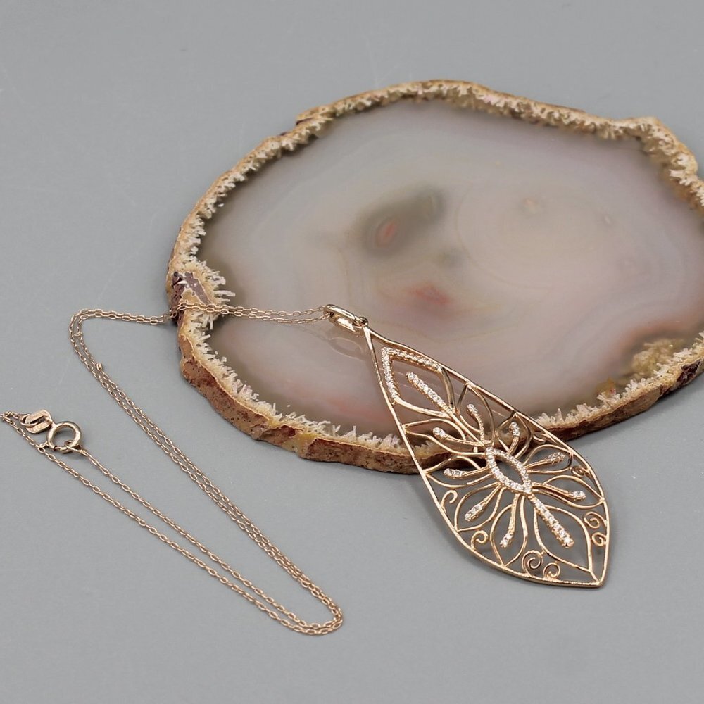 Jewelry necklace rose gold tone crystals statement elegance elegant beautiful